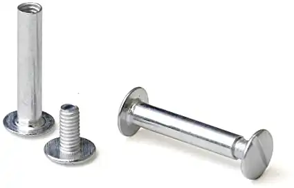 tornillo encuadernador 10mm dos piezas metal níquel