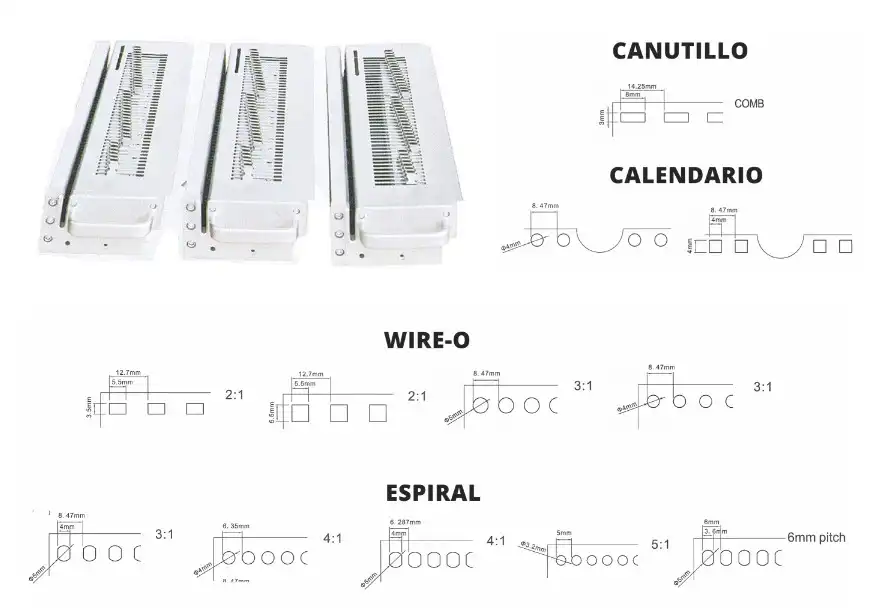 esquema de peines para encuadernadora 430M