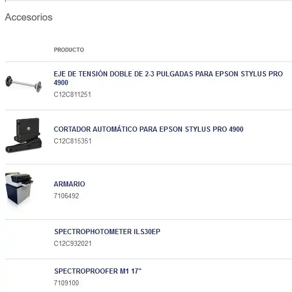 accesorios Epson Surecolor SC-P5000