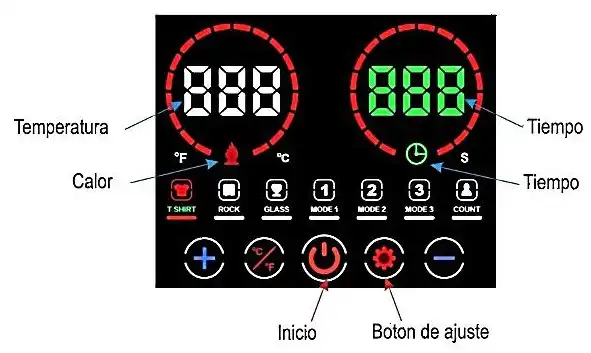 control de temperatura plancha transfer