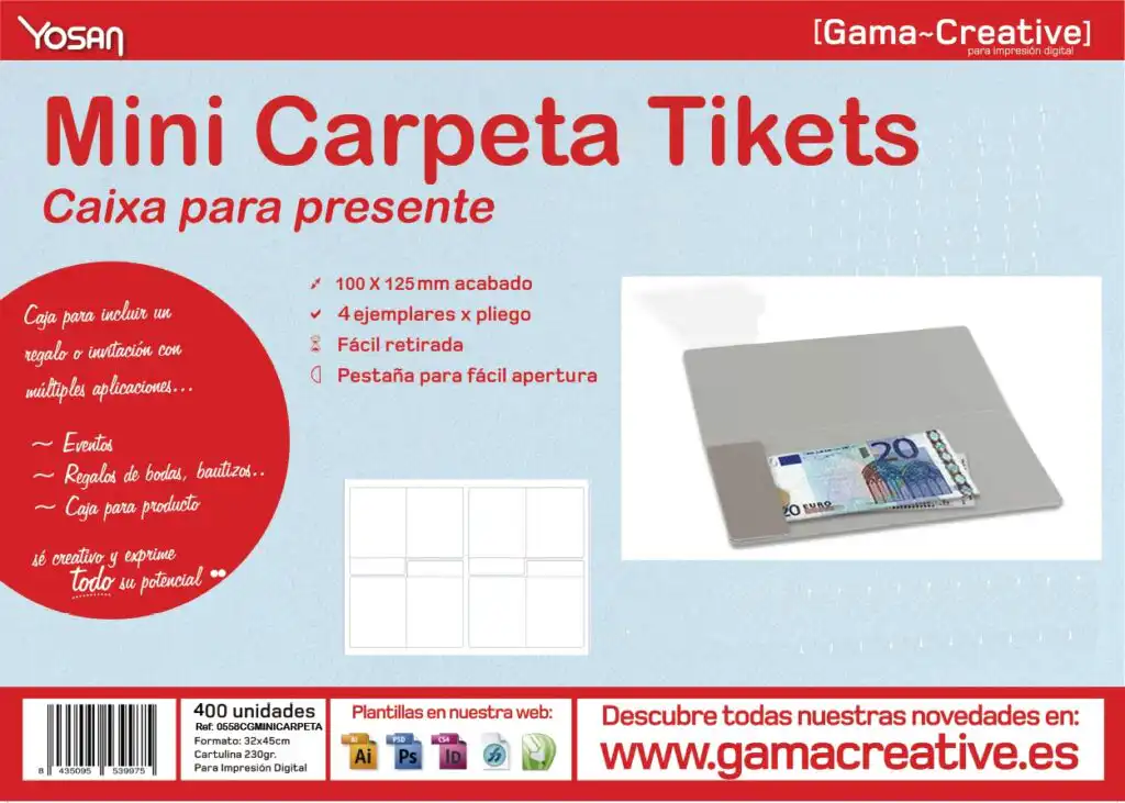 caja de Mini Carpeta Para Tickets