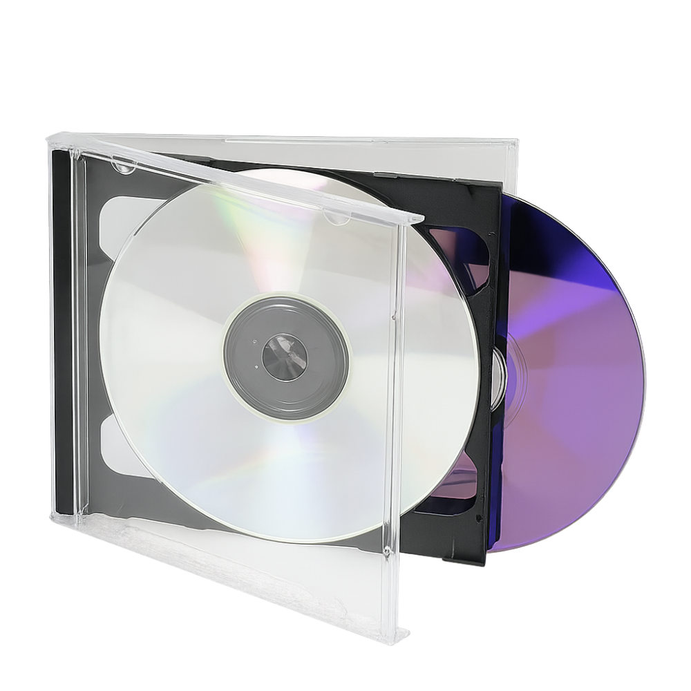 Caja de plástico para CD/DVD con Bandeja
