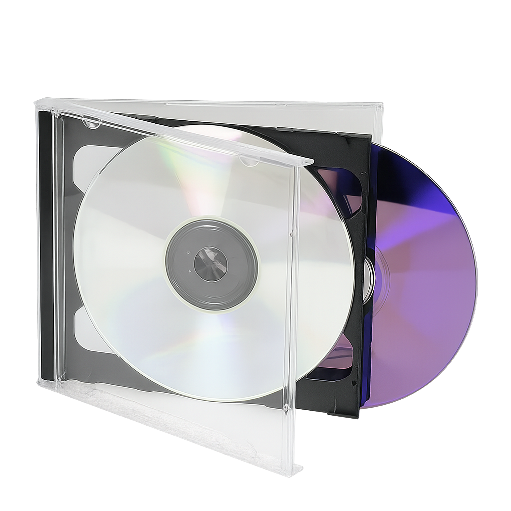 Caja de plástico para CD/DVD con Bandeja