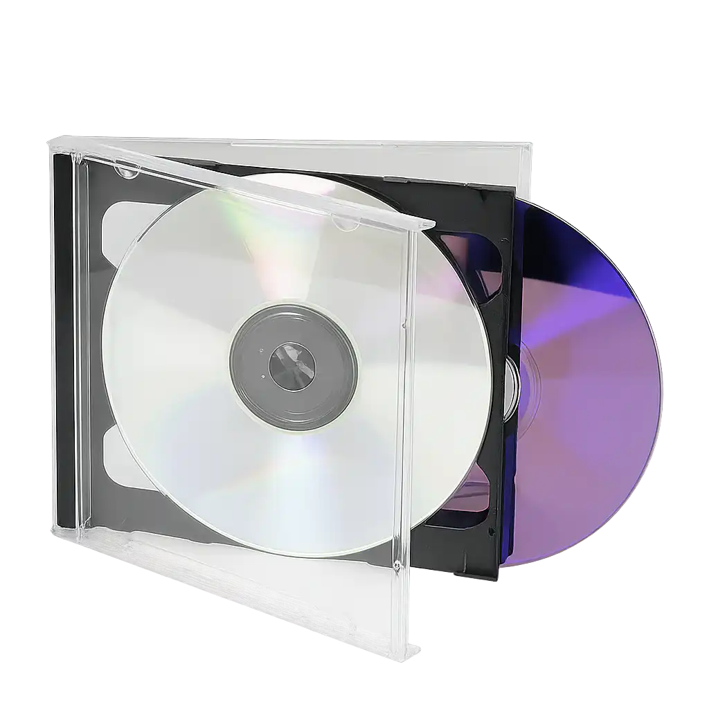 Caja de plástico para CD/DVD con Bandeja