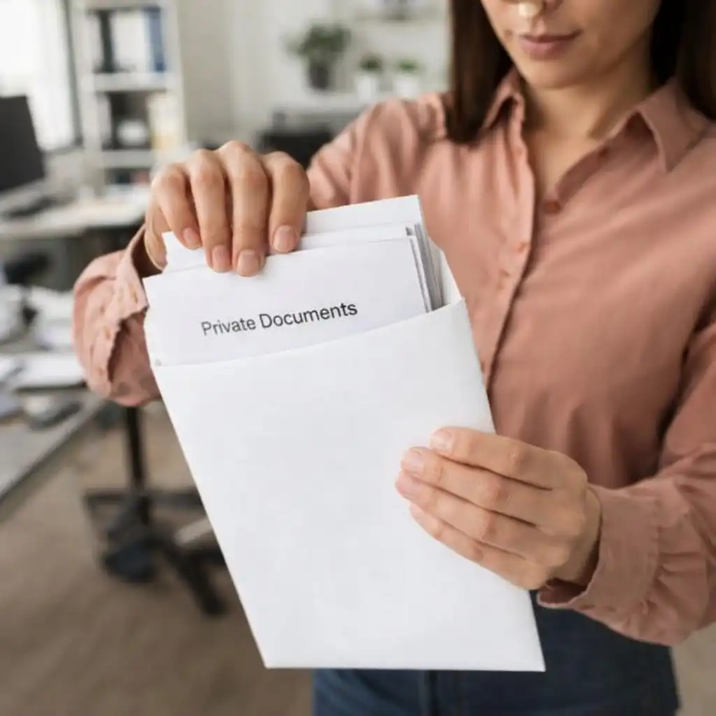 sobres blancos con cierre adhesivo