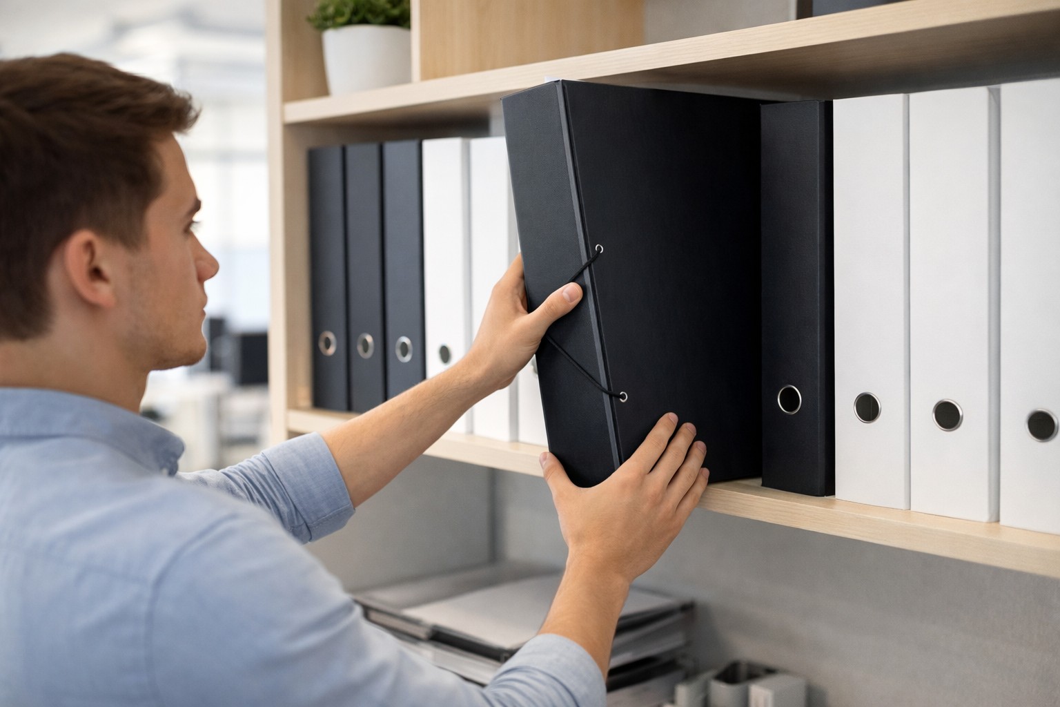 carpetas de proyecto con gancho negro