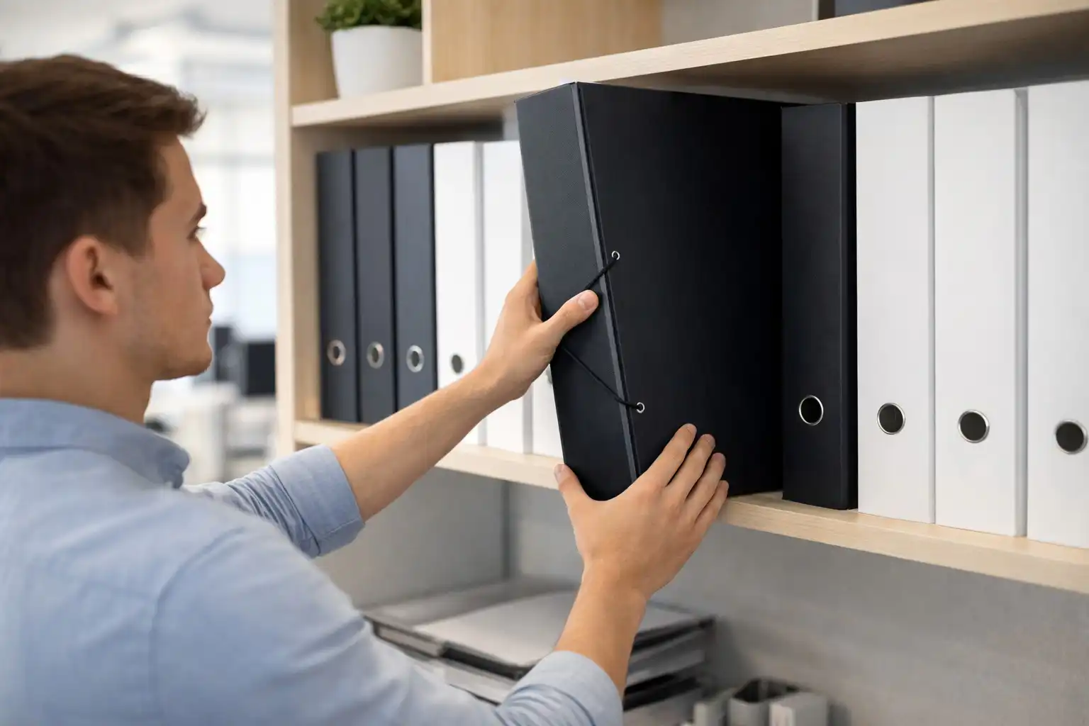 carpetas de proyecto con gancho negro