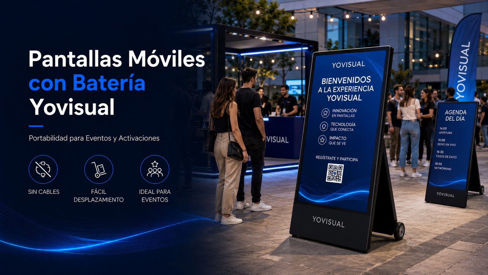 Pantallas Móviles con Batería: Portabilidad para Eventos y Activaciones