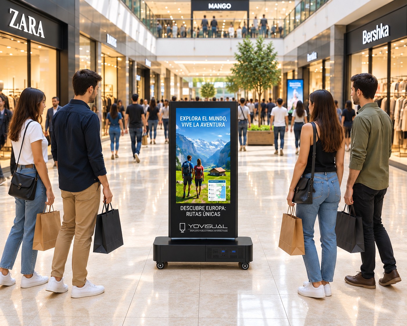 Pantalla publicitaria doble cara con batería IP65 de 43 pulgadas para exterior