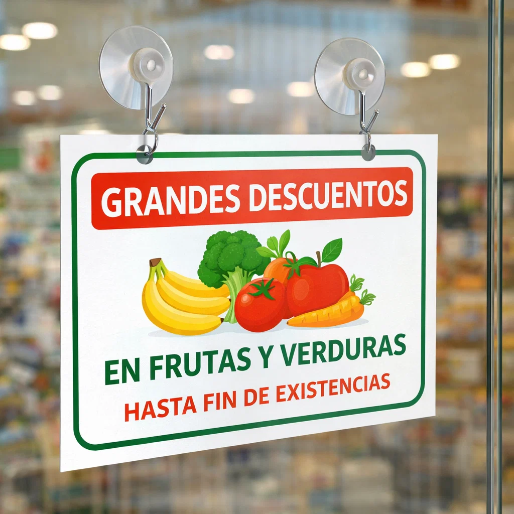 ventosa con gancho para colgar carteles en cristal