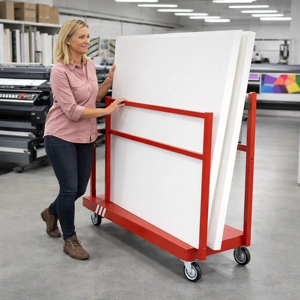 bastidor para mover paneles rígidos con seguridad