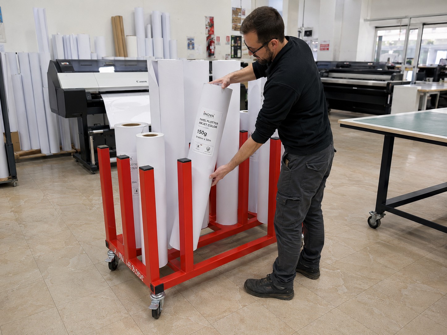 bobina de papel plotter InkJet color 150g en bullrack