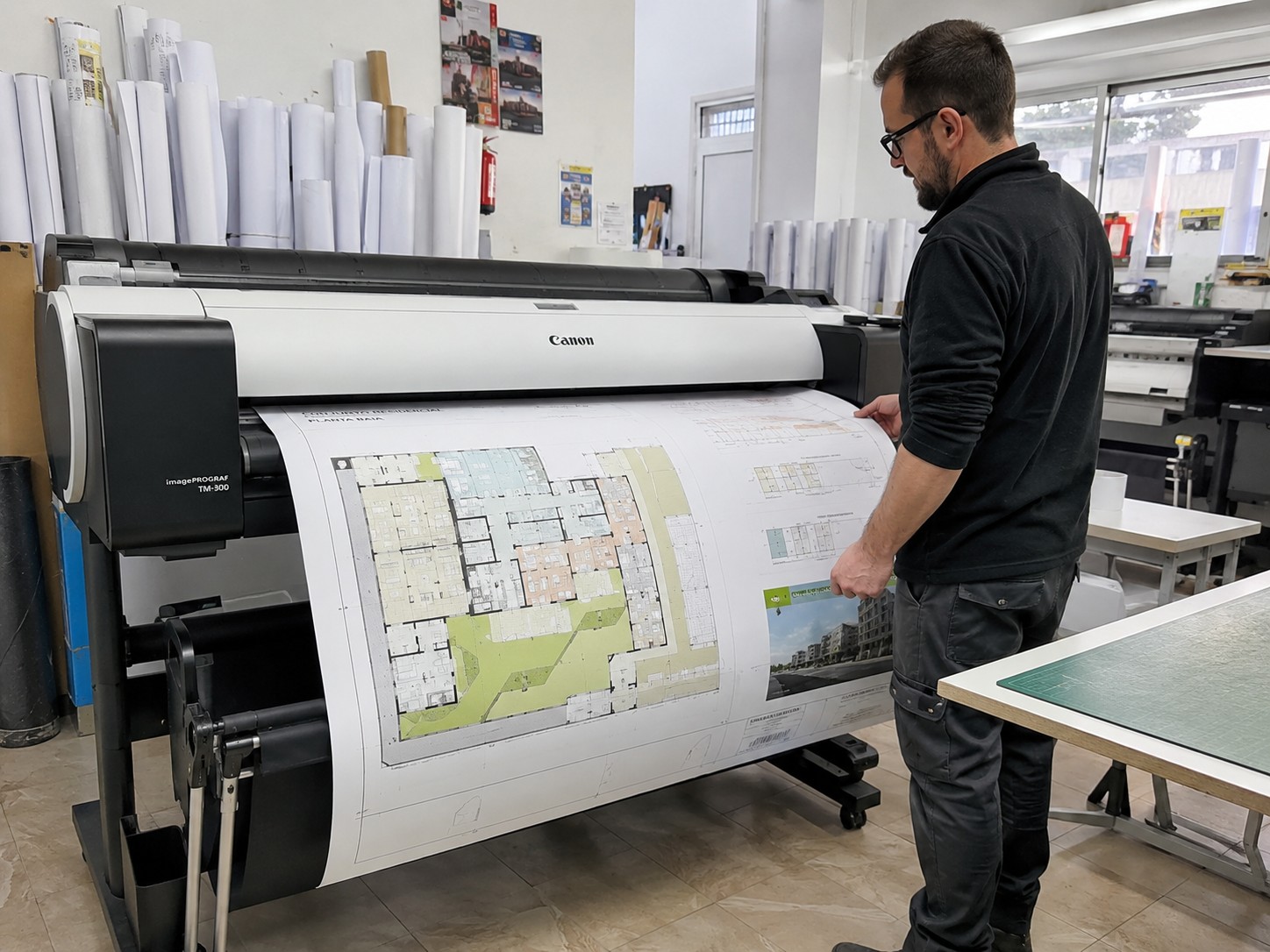 bobina de papel plotter InkJet color 150g profesional
