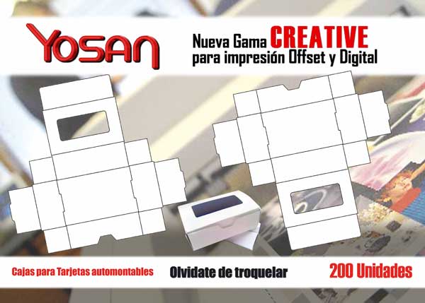 caja automontable tarjetas de visita pack 200