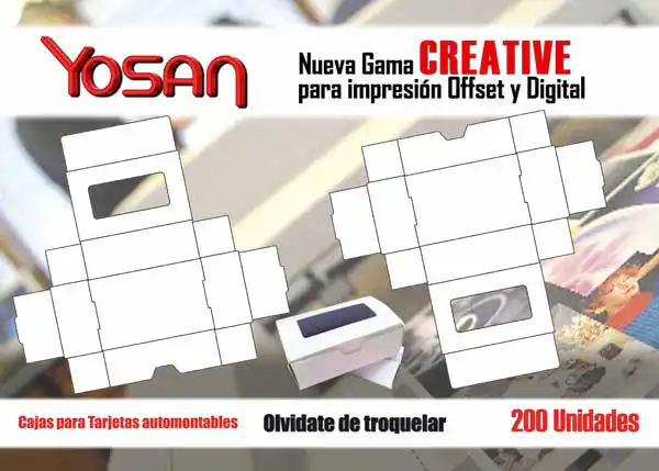 caja automontable tarjetas de visita pack 200