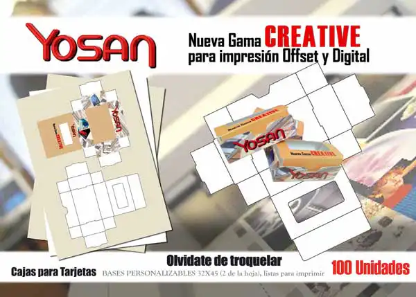 Caja de tarjetas imprimible con ventana para tarjetas de visita