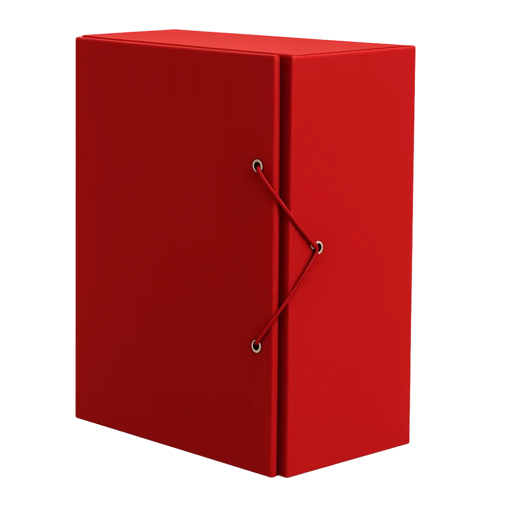 Carpeta de proyectos con gomas roja