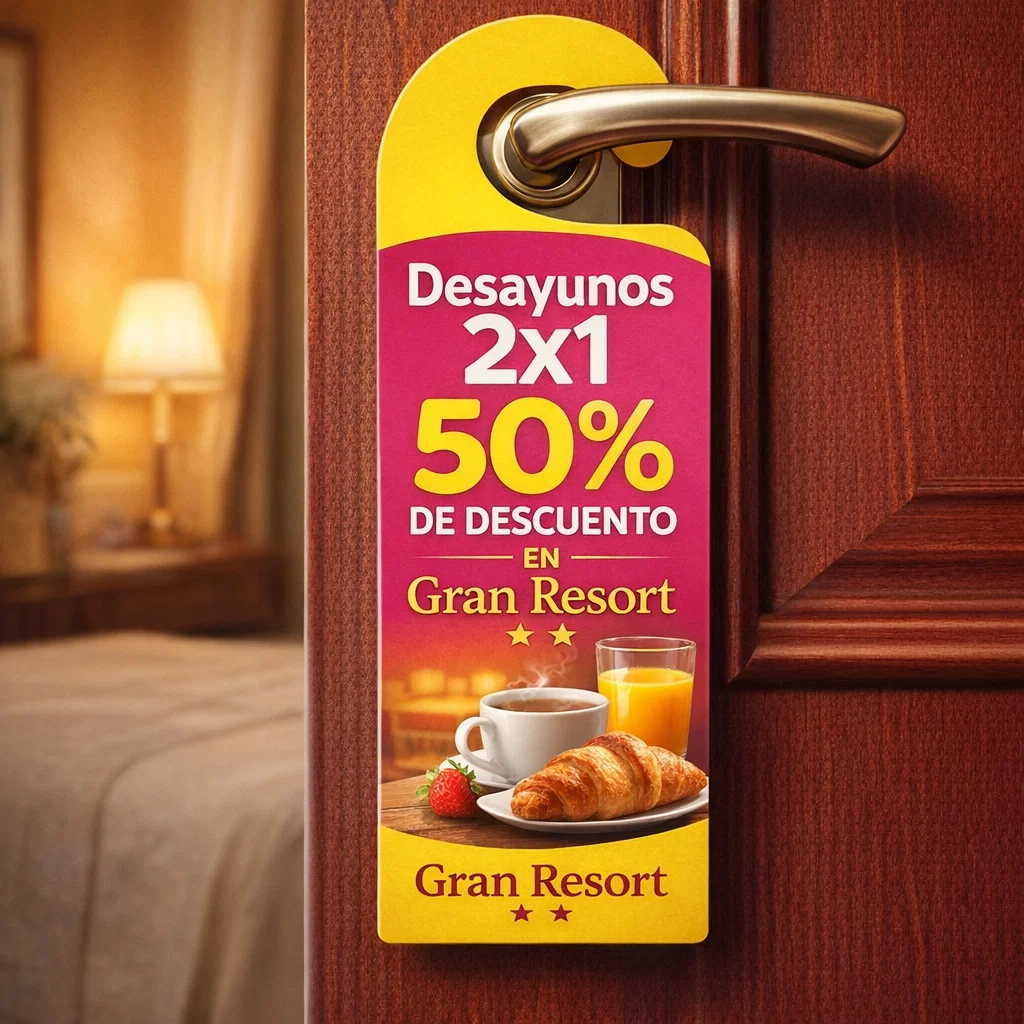 percha publicitaria imprimible 230 gramos