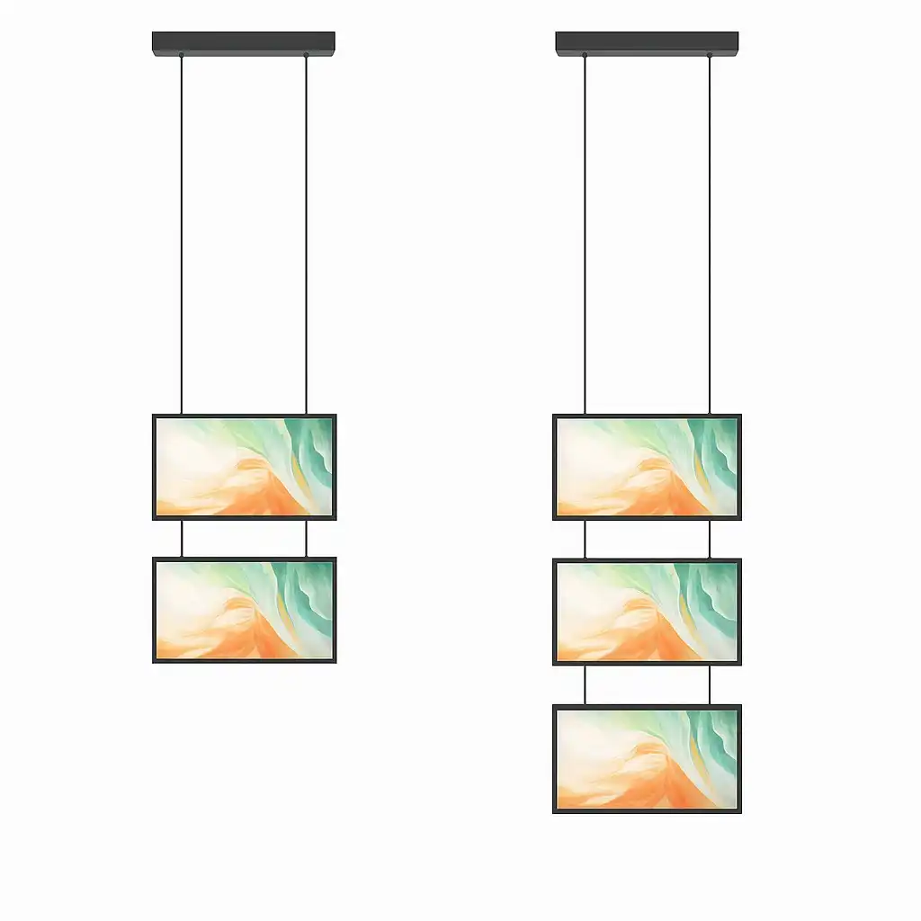 pantalla de escaparate múltiple colgante