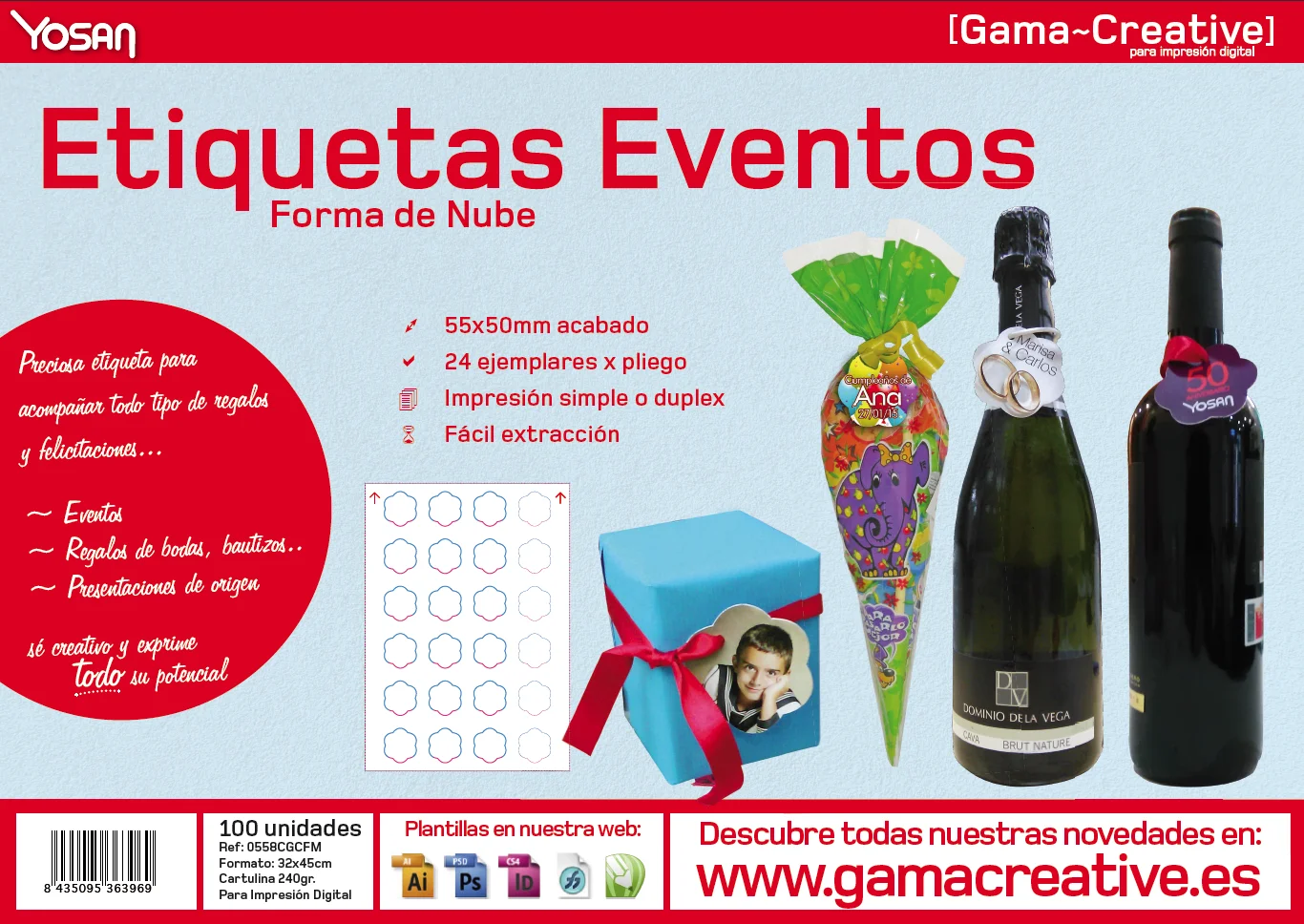 caja de etiquetas colgantes para eventos