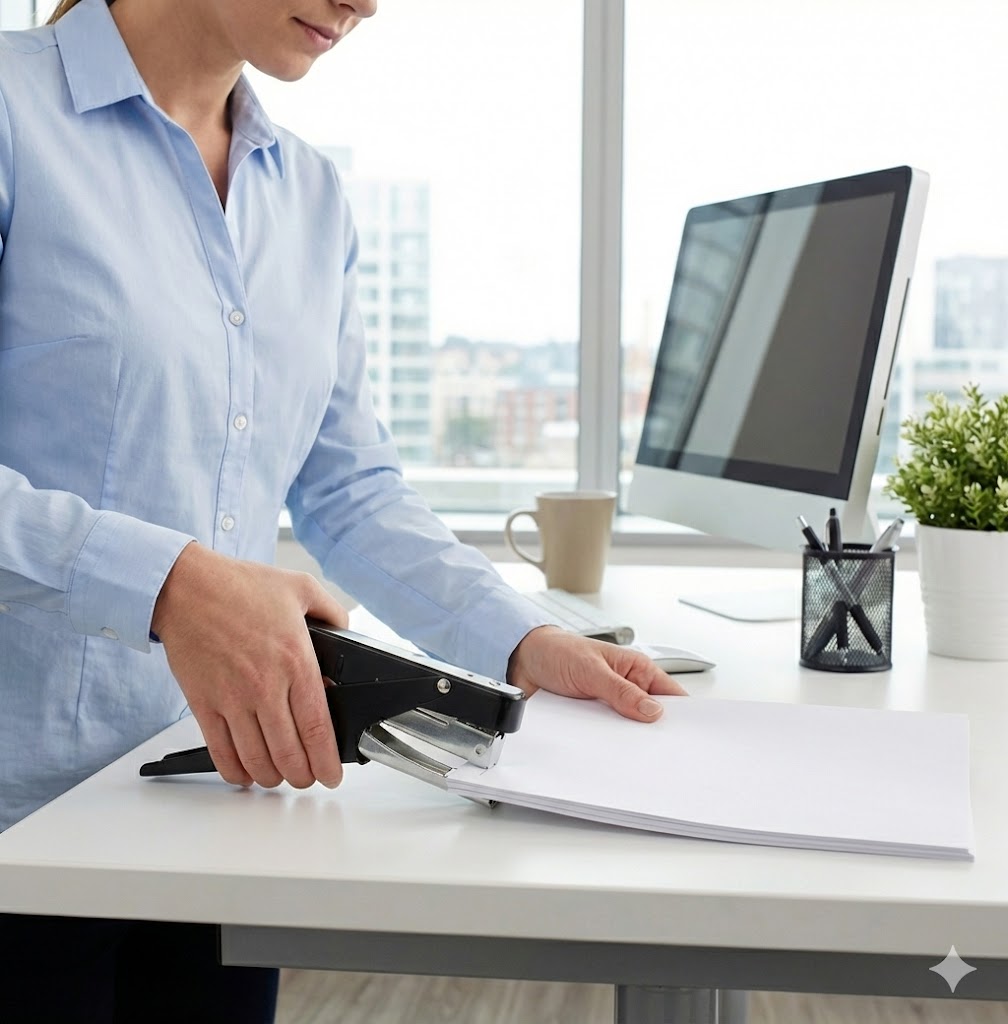grapadora tipo pinza para oficina