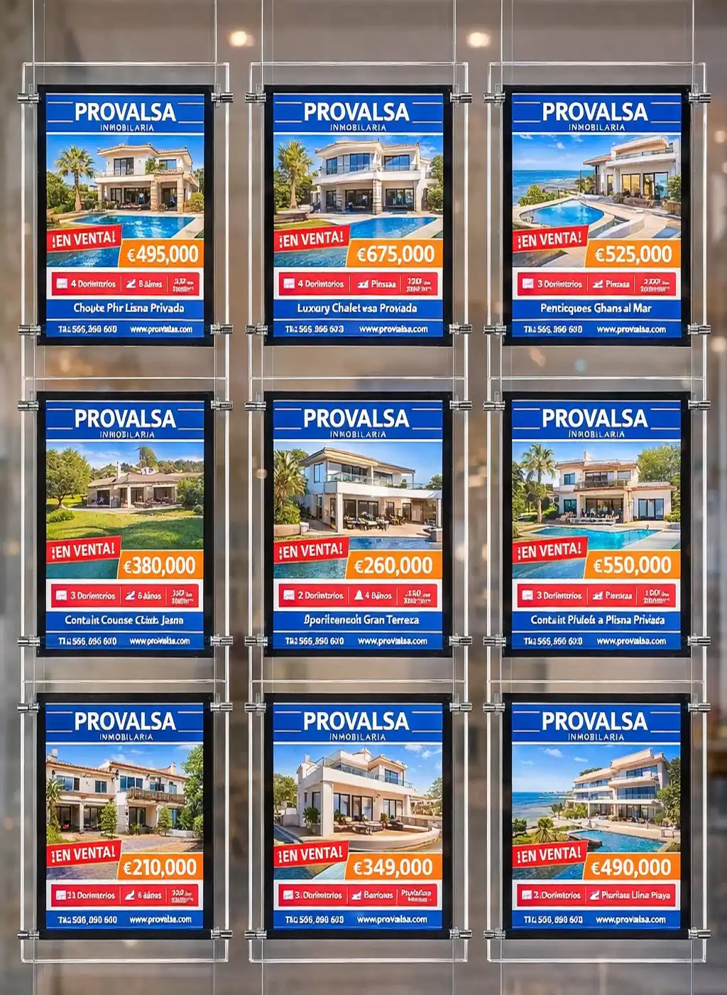 marco retroiluminado en formato vertical