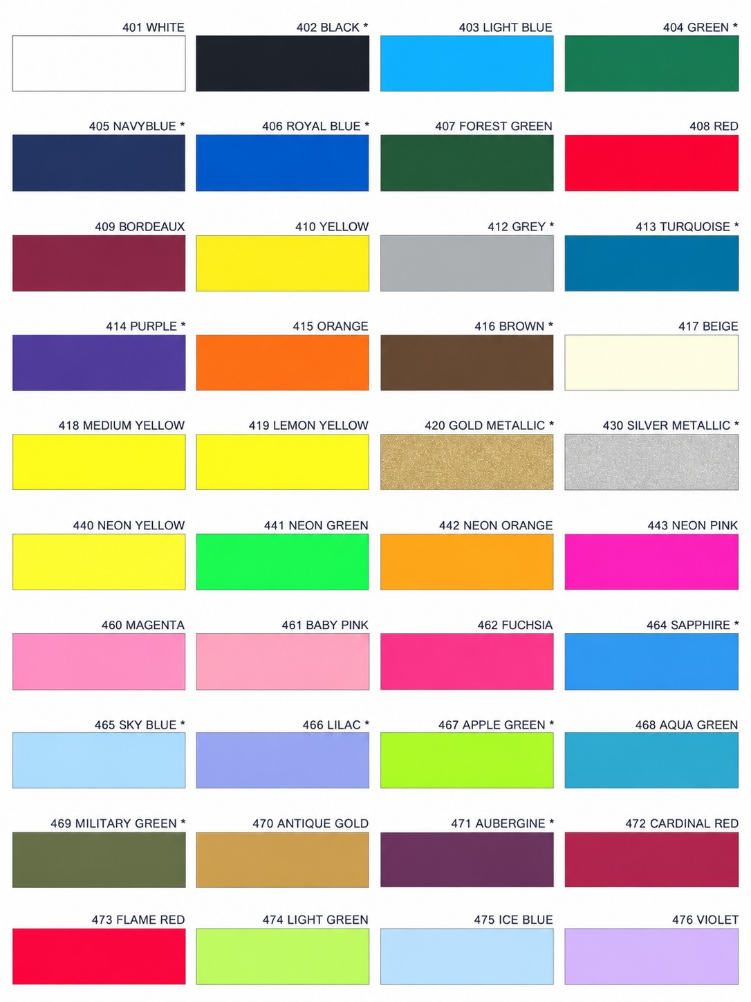 paleta de colores poliflex