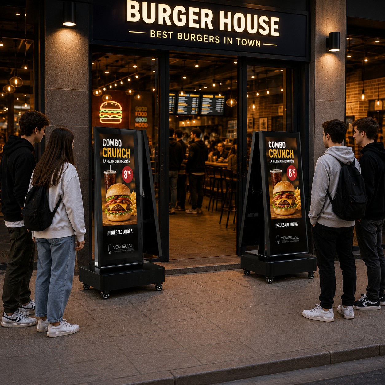 pantalla publicitaria doble cara con batería exterior 1800 nits