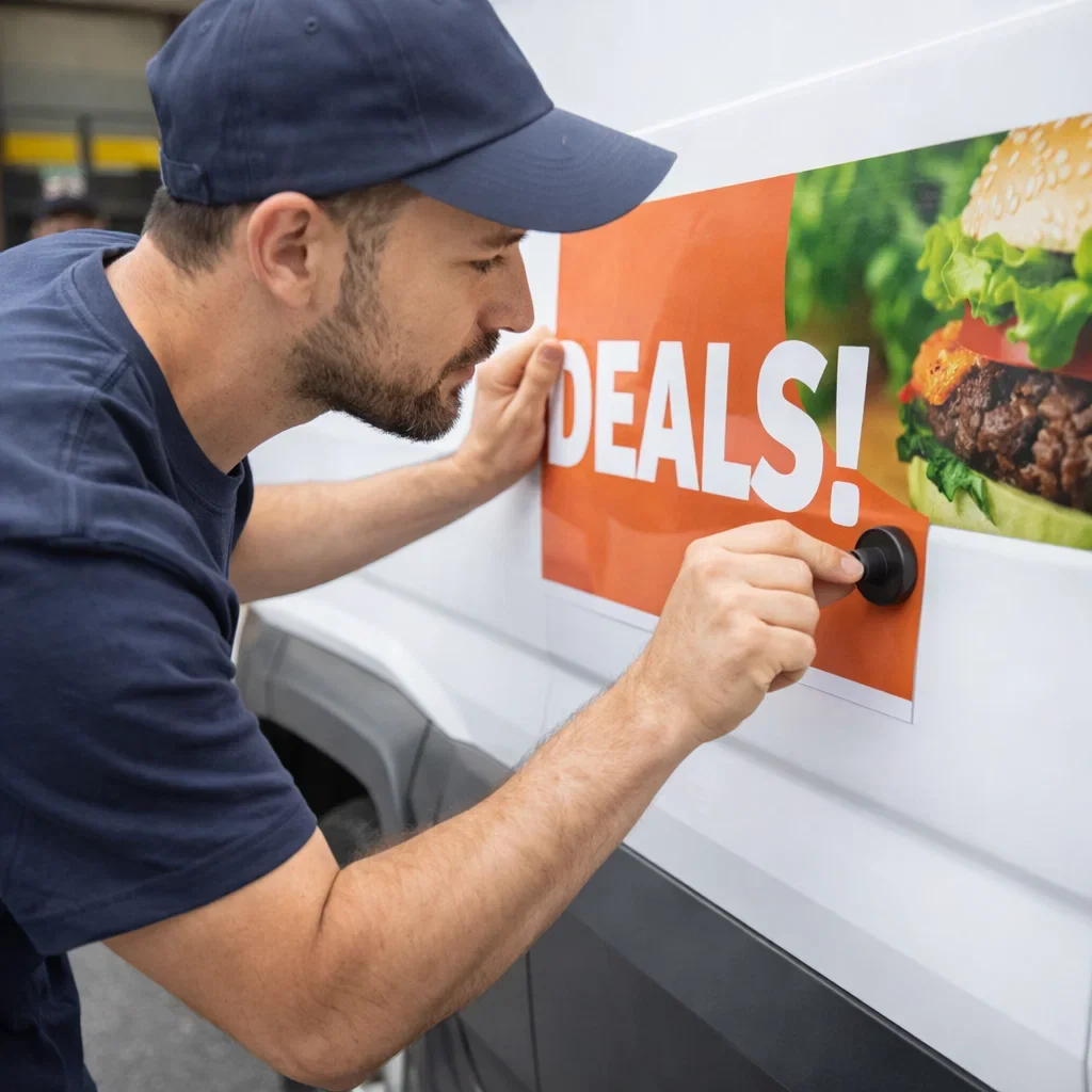 Imán para sujeción de vinilos en vehículos