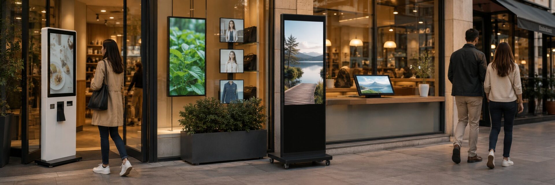Pantallas publicitarias interactivas Yovisual en un comercio