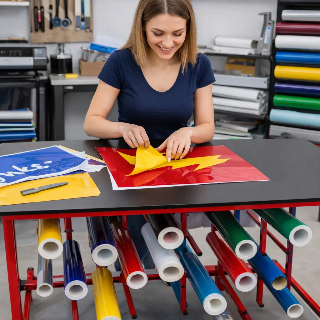 bastidor para guardar 56 rollos de vinilo