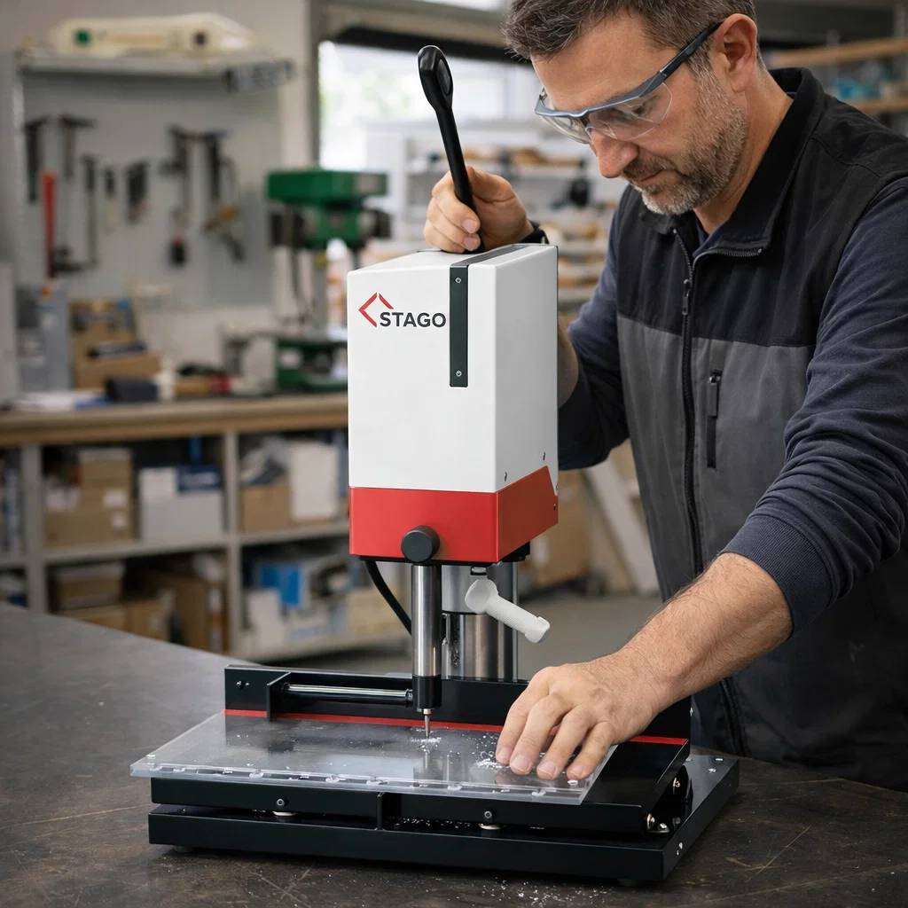 taladro monobroca 220V para encuadernación y archivo