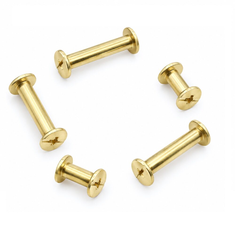 Tornillos metálicos de latón para encuadernación con cabeza de 10 mm