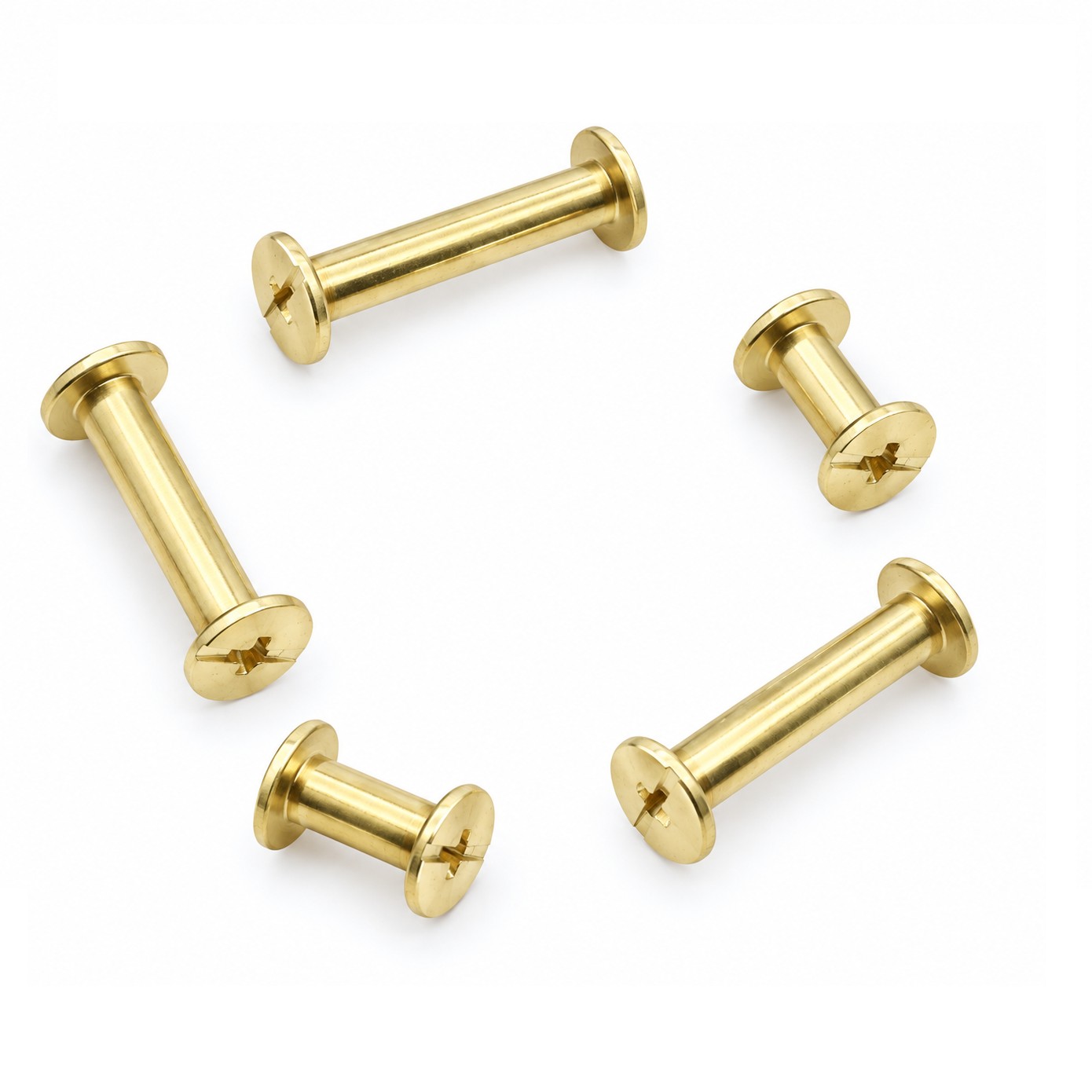 Tornillos metálicos de latón para encuadernación con cabeza de 10 mm